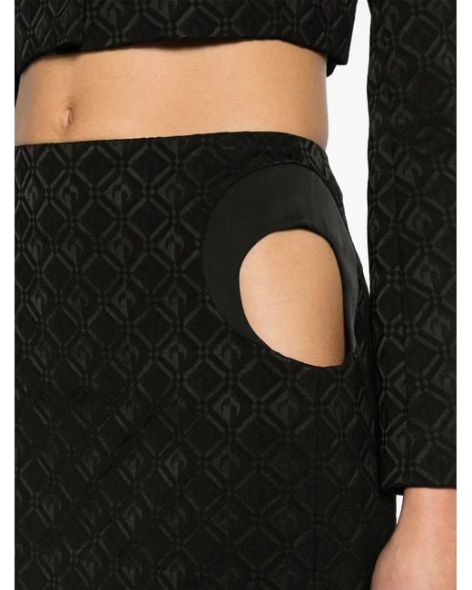 MARINE SERRE Black Moon Diamant-Jacquard Miniskirt