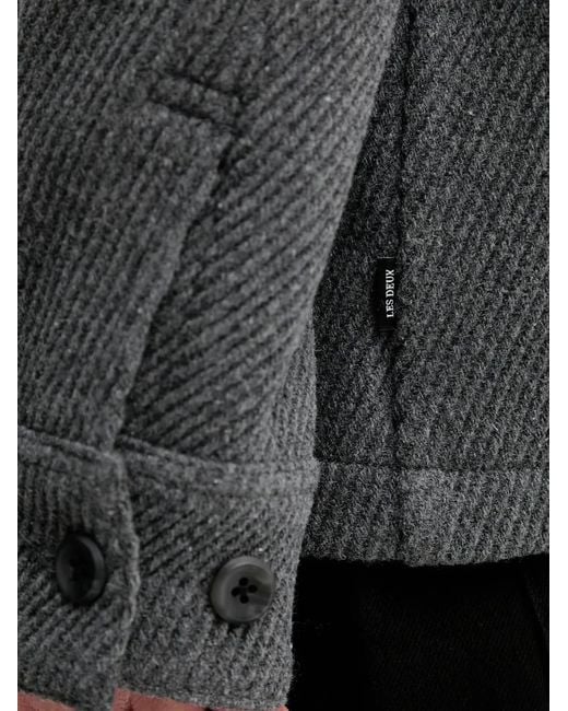 Les Deux Gray Hamilton Button-Front Overshirt for men