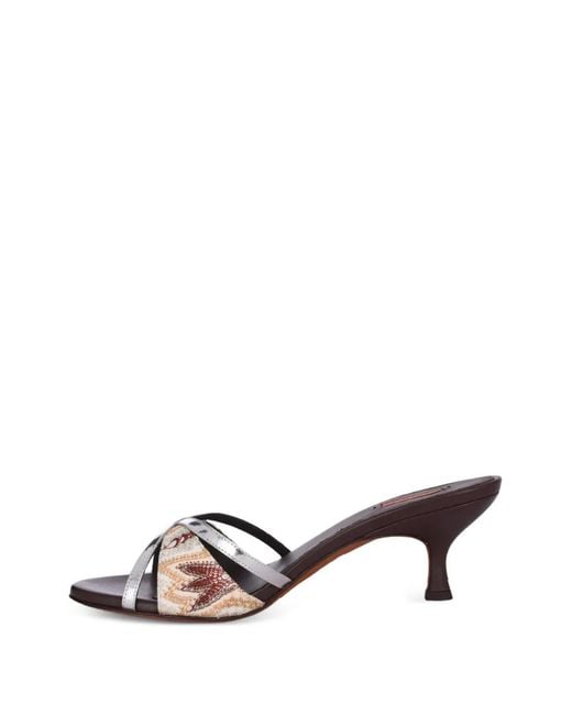 Missoni Natural Kate Raschel-Arabesque Strappy Sandals