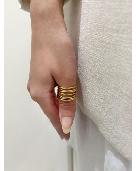 Hzmer Jewelry Metallic Hammered-Effect Ring