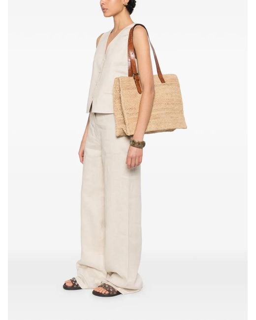 IBELIV Natural Nomade Woven-Raffia Tote Bag