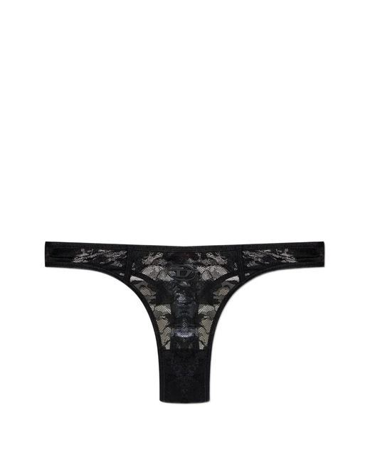 DIESEL Black Micro-Punchy-Utlt Logo-Plaque Thong