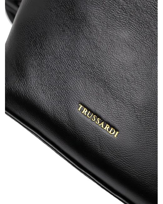 Trussardi Black Drawstring Backpack