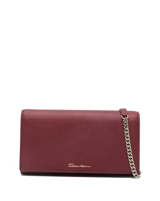 Santoni Purple Chain Leather Wallet