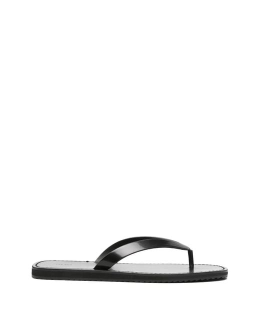 The Row White City Leather Flip Flops for men