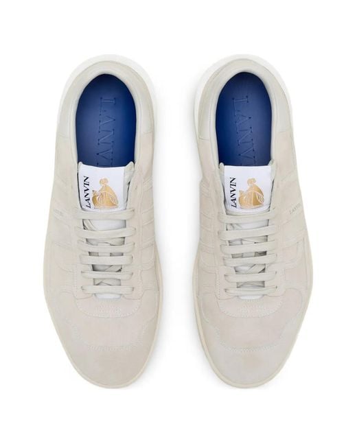 Lanvin White Clay Logo-Appliqué Sneakers