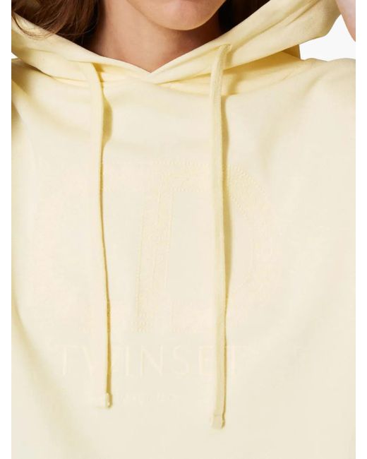 Twinset Natural Oval T Embroidered Hoodie
