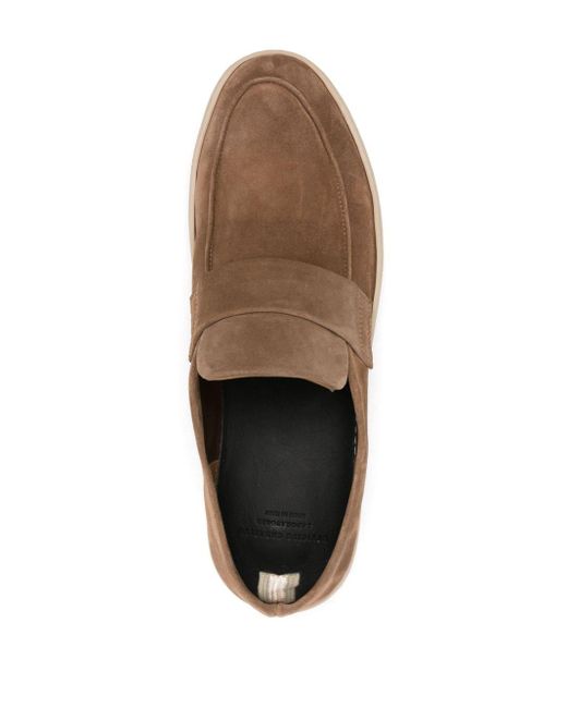 Officine Creative Brown Herbie 001 Suede Loafers for men