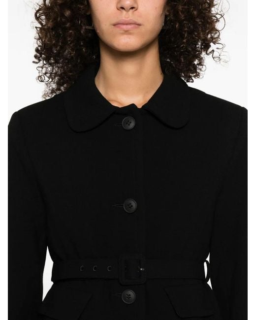 P.A.R.O.S.H. Black Peter Pan-Collar Button-Up Jacket
