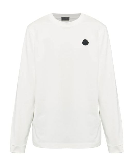 Camiseta con parche del logo Moncler de hombre de color White