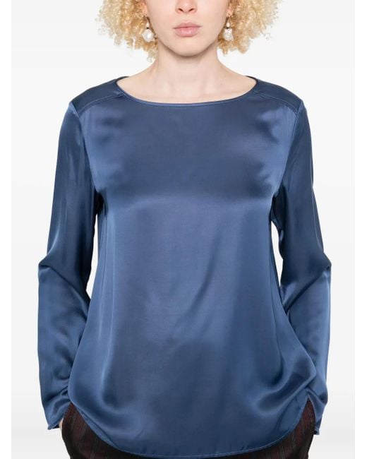Marc O' Polo Blue Boat-Neck Long-Sleeve Top