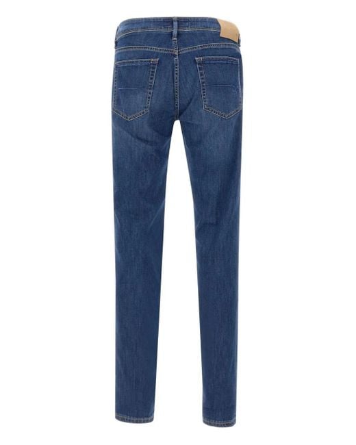 Re-hash Blue Rubensb Five-Pocket Suede-Patch Jeans for men