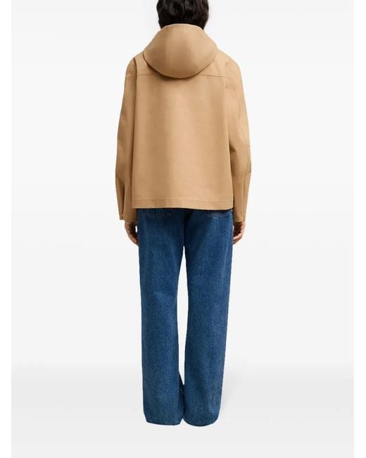 AMI Natural Zip-Up Hooded Cotton Jacket