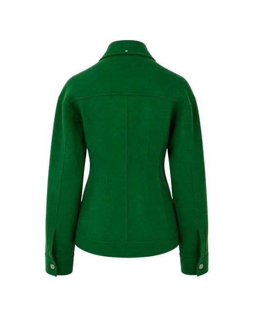 Sportmax Green Button-Up Chest-Pocket Jacket