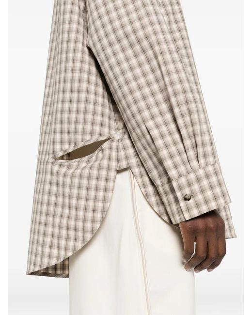 Nanushka White Plaid-Detail Shirt