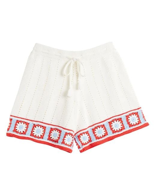 Chinti & Parker White Gehäkelte Shorts
