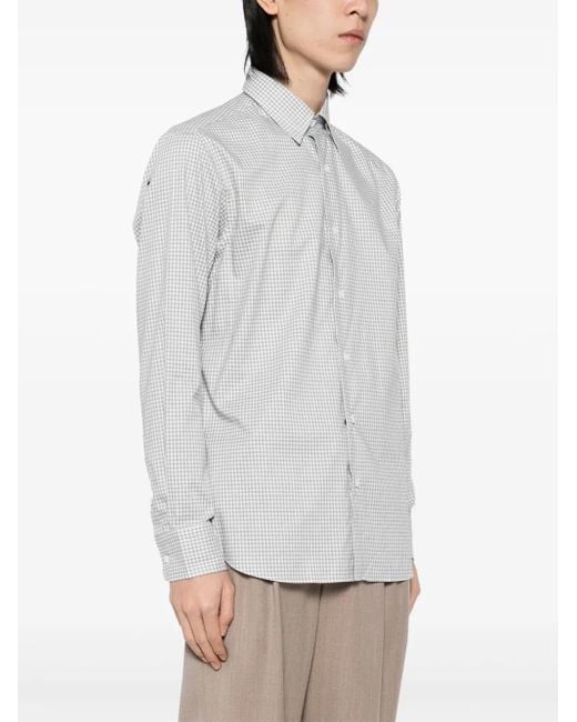 Brioni White Checked Shirt for men