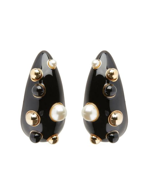 Nina Ricci Black Drops Of Light Earrings