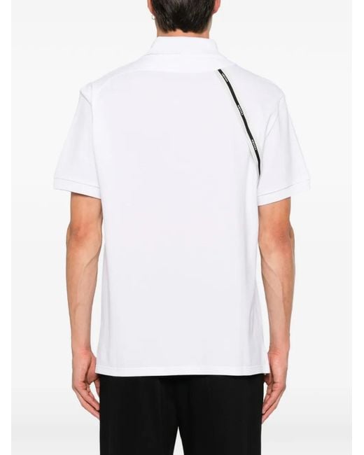 McQueen White Harness-Detail Polo Shirt for men