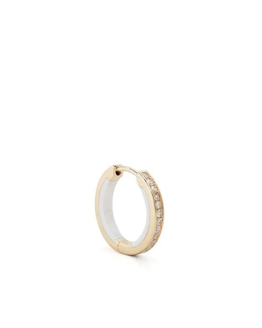 Maria Black White 14K Diamond Hoop Earring