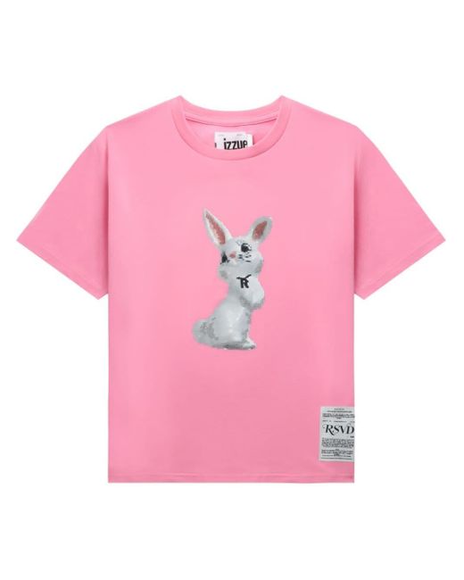 Izzue Pink Bunny-print Cotton T-shirt