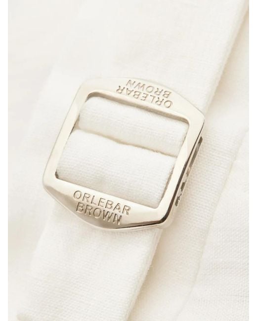 Orlebar Brown White Norwich Linen Shorts for men