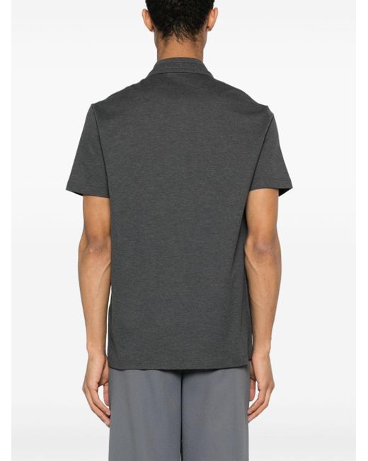 Versace Black Logo-embroidered Cotton Polo Shirt for men