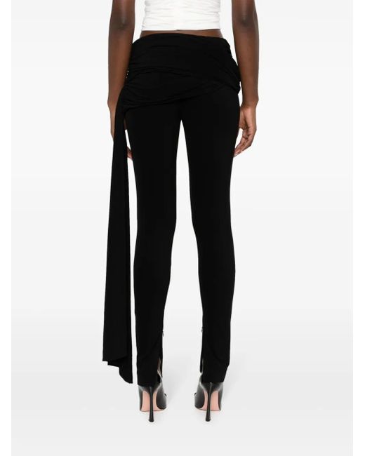 Magda Butrym Black Sash-Detail Leggings