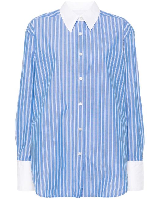 Samsøe & Samsøe Blue Salovas Striped Organic Cotton Shirt