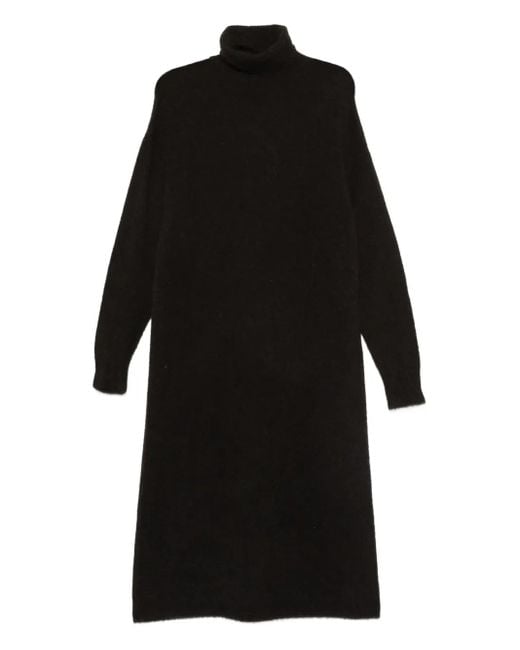 Vestido midi con cuello vuelto 6397 de color Black