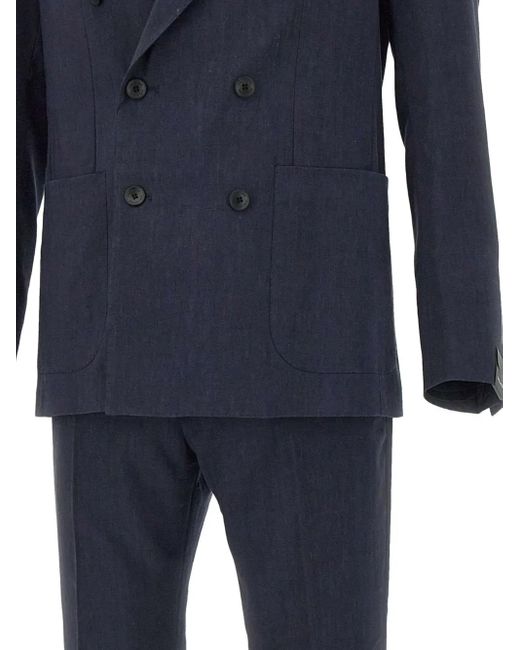 Tagliatore Blue Brooch-Detail Suit for men