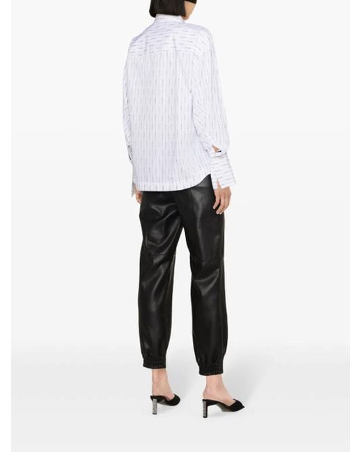The Attico White Eliza Logo-print Cotton Shirt