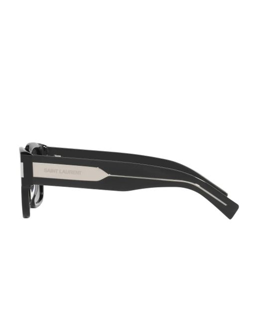 Saint Laurent Gray Rectangle Logo Sunglasses for men