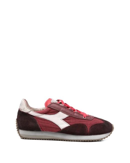 Diadora Red Baskets En Cuir Equipe À Bande Logo