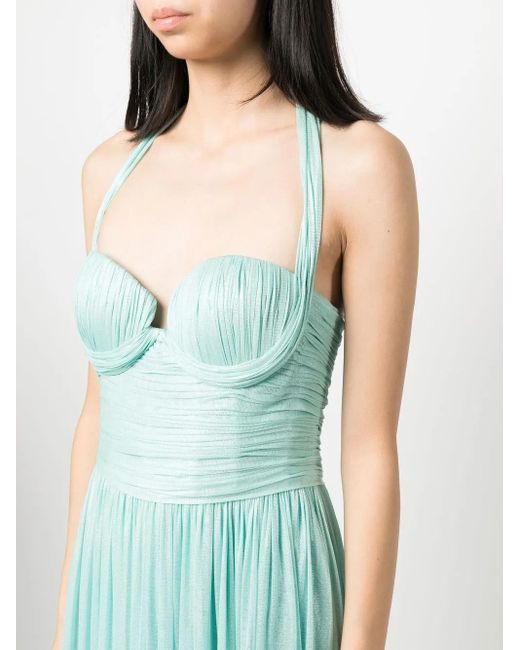 Jean Louis Sabaji Blue Sleeveless Tulle Maxi Dress