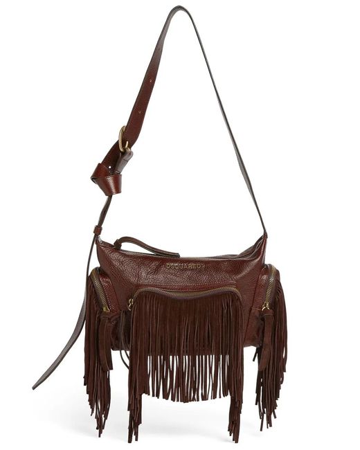 DSquared² Brown Leather Shoulder Bag