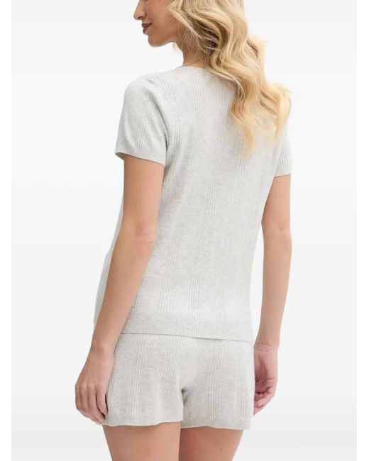 DKNY Gray Ribbed Scoop-Neck Pyjama Set