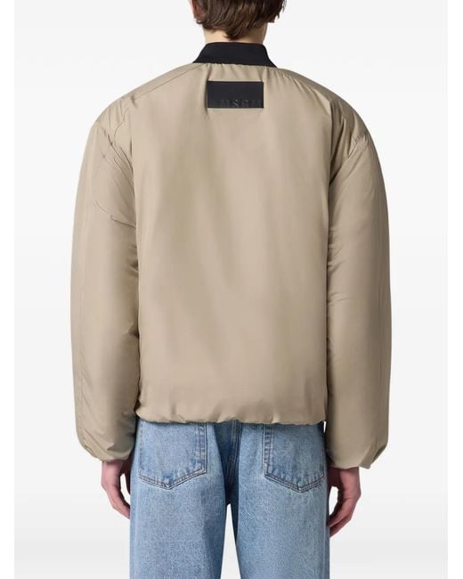 MSGM Natural Logo-Patch Bomber Jacket for men