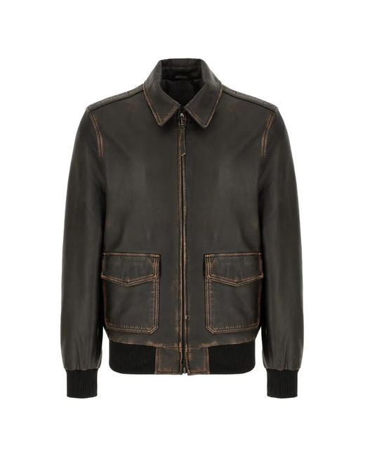 Colamarino Black Leather Jacket for men