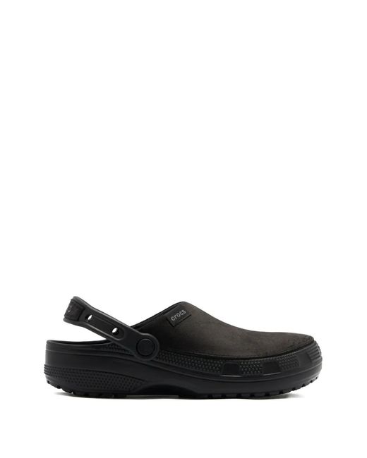 CROCSTM Black Logo Patch Slippers
