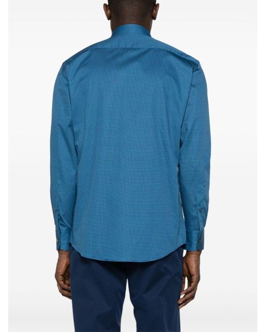 Camisa con estampado geométrico Zegna de hombre de color Blue