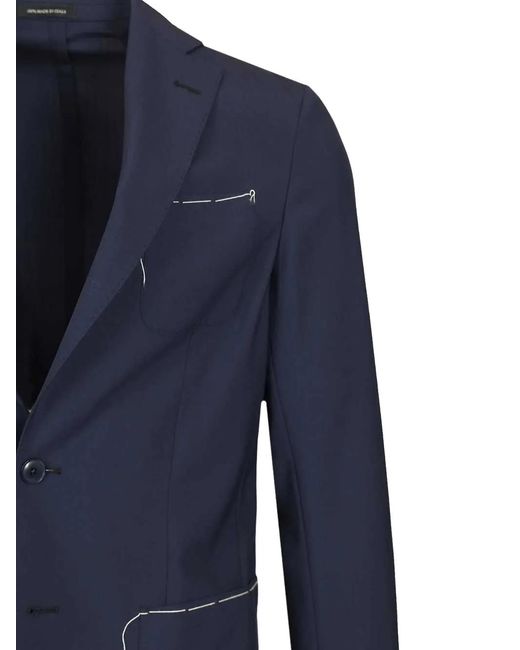 Al Duca D'aosta Blue Wool Single-Breasted Blazer for men