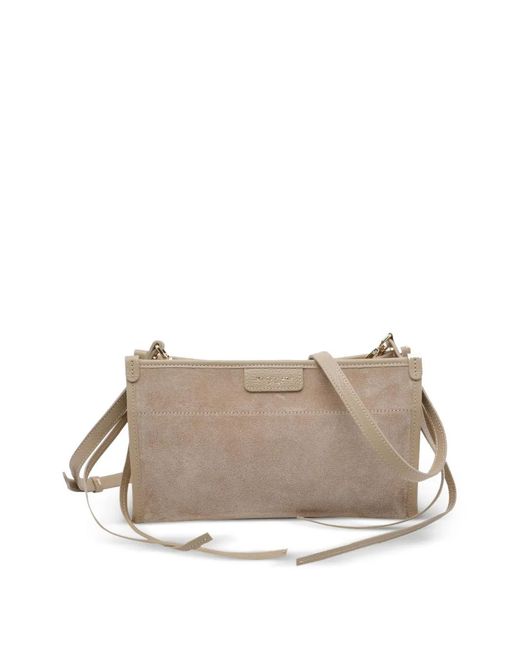 MY BEST BAG Gray Suede Leather Clutch Bag