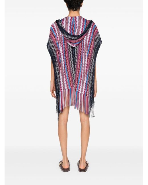 Missoni Blue Zigzag-Woven Poncho