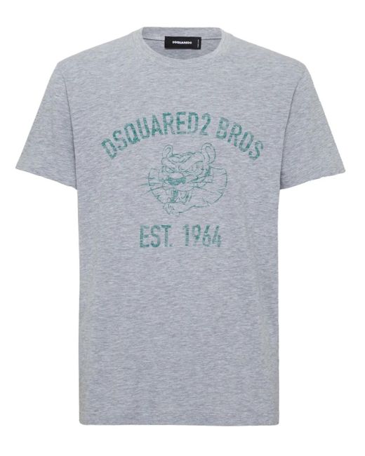 DSquared² Gray Light Mélange Effect T-Shirt for men