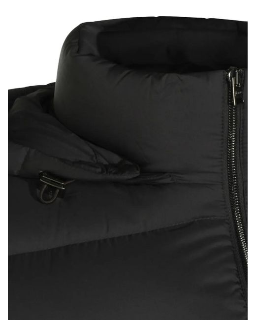 Herno Black Quilted Hooded Jacket for men