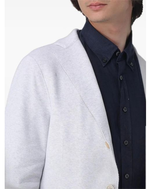 Eleventy Gray Single-Breasted Piqué-Jersey Blazer for men