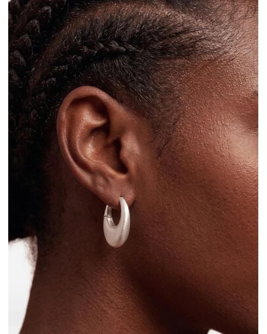 Yoj Brown Midi Eclipse Hoop Earrings