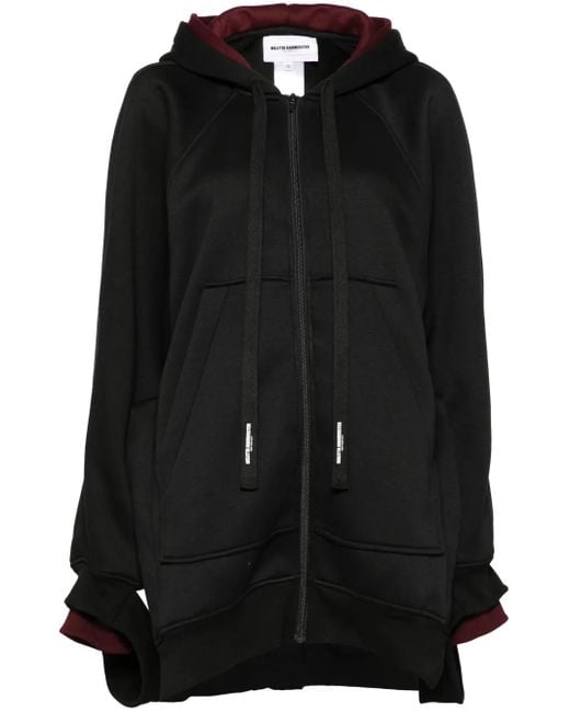 Melitta Baumeister Black Longline Zip-Up Hoodie