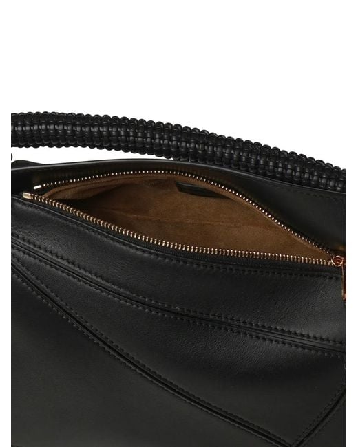 Loewe Black Small Puzzle Tote Bag